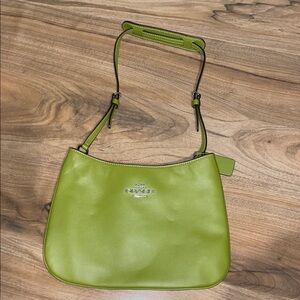 Coach Lime Green Leather Shoulder Bag